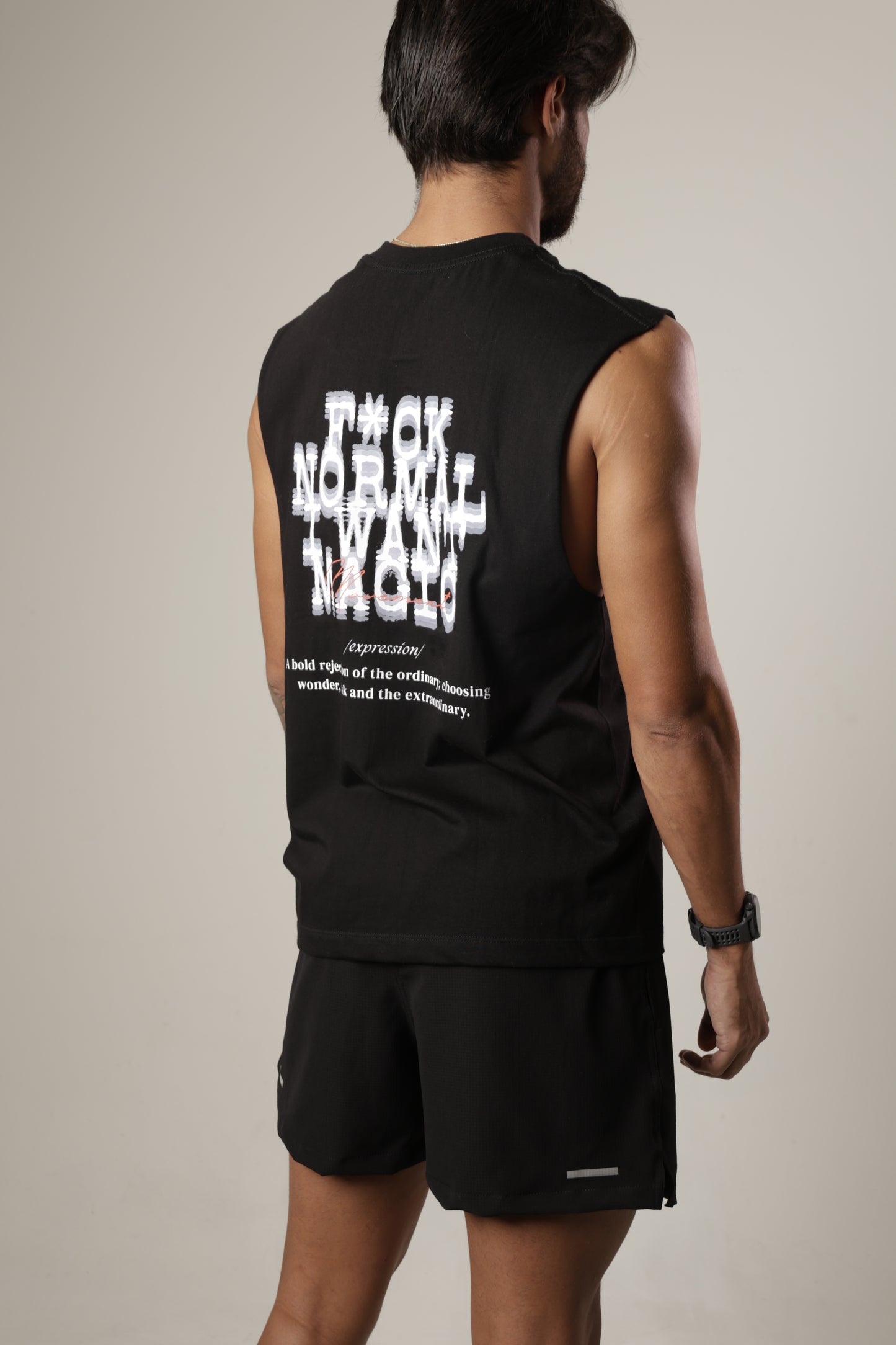 muscle tee - F*ck normal Black..