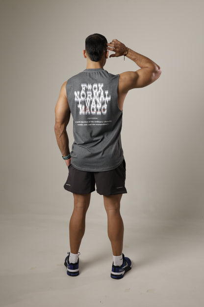 muscle tee - F*ck normal gris