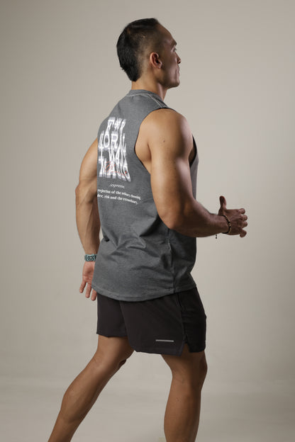 muscle tee - F*ck normal gris